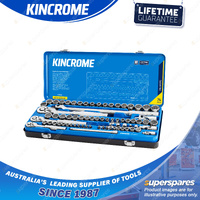 74 Pcs of Kincrome 1/4 3/8 & 1/2" Drive Socket Set - Metric & Imperial