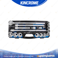 17 Pcs of Kincrome 3/4" Drive Socket Set - Metric Mirror Polish Finish