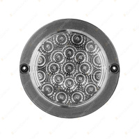 LED Autolamps Black Chrome Amber Round Rear Indicator Light 12V 21 LED Lamp Bulk