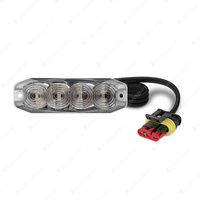 LED Autolamps Amber Front Indicator Light with AMP Plug 12-24V 4 LED Lamp Bulk