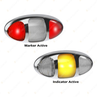 LED Autolamps Rear Marker/Supplementary Indicator Chrome Housing Blister