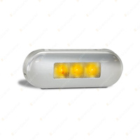 LED Autolamps Amber Marker Light Clear Lens Brushed Bezel 2 LED Lamp Blister