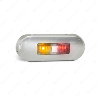 LED Autolamps Amber/Red Side Marker Light Clear Lens Brushed Bezel 2 LED Blister