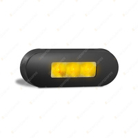 LED Autolamps Amber Marker Light Clear Lens Black Bezel 12-24V 2 LED Blister