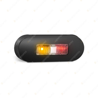 LED Autolamps Amber Red Marker Light Clear Lens Black Bezel 12-24V 2 LED Blister
