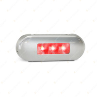 LED Autolamps Red Rear End Outline Marker Light Clear Lens Brushed Bezel Blister