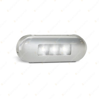 LED Autolamps White Front End Outline Marker Clear Lens Brushed Bezel Blister