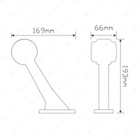 LED Autolamps Red/Amber Side Marker Stalk Light Right Hand Side Single Bulk