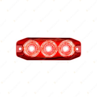 LED Autolamps Red Stop Tail Light 12-24 Volt 3 LED Lamp Twin Blister