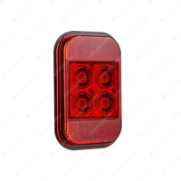 LED Autolamps Red Rectangle Stop Tail Light 12-24V 4 LED Lamp Bulk