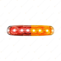 LED Autolamps Stop Tail Indicator Light Clear Lens 6 LED Lamp 12-24V 2 Blister