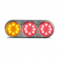 LED Autolamps Stop Tail Indicator Light Clear Lens Chrome Bracket 24 LED Lamp