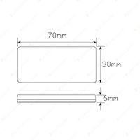 LED Autolamps Amber Reflex Reflector 70x30x6mm Truck Caravan Trailer Box of 100