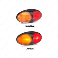 LED Autolamps Amber/Red Side Marker Light Chrome Bezel 70mm x 35mm x 20mm Bulk