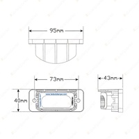 LED Autolamps 95 Series Licence Plate Light 95mm x 40mm x 43mm Single Bulk