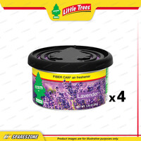 4 x Little Trees Lavender Fragrance Fiber Can Tin Container Air Freshener