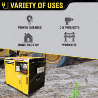 Maxwatt 6kVA 5000W Air Cooled Diesel Generator Electric Start Portable