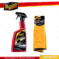 Meguiar's Quik Wax Spray 710ml + Mega Supreme Shine Drying Towel 90 x 60cm