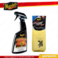 Meguiar's Gold Class Leather & Vinyl Cleaner 473ml + Microfibre Polishing Cloths