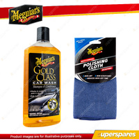 Meguiar's Gold Class Car Wash Shampoo Conditioner 473ml + Microfibre Wash Pad