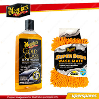 Meguiar's Gold Class Car Wash Shampoo Conditioner 473ml + Super Suds Wash Mate