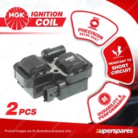 2 x NGK Ignition Coils for Mercedes Benz A150 A170 A200 W169 B200 W245 4Cyl SOHC