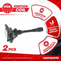 2 x NGK Ignition Coils for Mitsubishi Lancer CE CG CH Nimbus UG 1.8 2.0 2.4 4Cyl