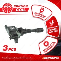 3 x NGK Ignition Coils for Kia Sorento BL 3.5L 3.8L V6 SOHC DOHC MPFI 24V 03-08