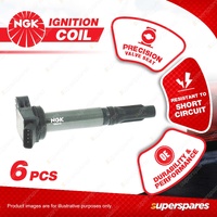 6 x NGK Ignition Coils for Toyota Rav4 GSA33R Tarago GSR50R 3.5L V6 V DOHC MPFI