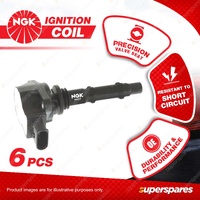 6 NGK Ignition Coils for Benz C280 C300 C350 W204 CLK280 CLK350 C209 CLS350 W219