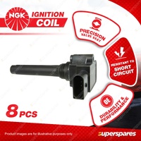 8 x NGK Ignition Coils for Audi RS6 4G S6 C7 S8 D4 4.0L V8 Cyl DITT V-DOHC 32V