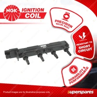 NGK Ignition Coil for Peugeot 206 RFN 307 T5 406 D9 2.0L 4Cyl DOHC MPFI 99-07