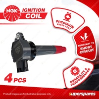 4 x NGK Ignition Coils for Mitsubishi Triton ML MN 2.4L 4G64 I4 16v SOHC 94kW