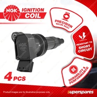 4 x NGK Ignition Coils for Toyota Altezza SXE10 2.0L 3SGE I4 16v DOHC MPFI 98-05