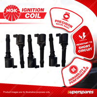 NGK Ignition Coil Kit for FPV F6 TORNADO TYPHOON BA BF 4.0L BARRA 270T I6 24v