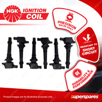 NGK Ignition Coil Kit for FPV F6 E FG F6X SY 4.0L BARRA 270T 310T I6 24v DOHC
