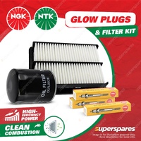 NGK Glow Plug & NTK Air Oil Filter Kit for Audi Q5 FY 2.0L DETA 2017-2020