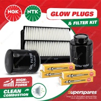 NGK Glow Plug & NTK Filter Service Kit for Volkswagen Passat B7 B8 2.0L CFGC