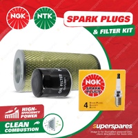 NGK Standard Spark Plugs LPG+NTK Air Oil Filter for Toyota Hiace RZH103R RZH125R