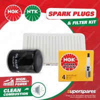 NGK Standard Spark Plugs & NTK Air Oil Filter for Toyota Camry ACV36R 2.4L 02-06