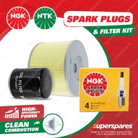 NGK Standard Spark Plugs LPG & NTK Air Oil Filter for Toyota Hilux RZN147R 2.0L