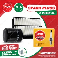 NGK Standard Spark Plugs & NTK Air Oil Filter for Mitsubishi Outlander ZE 2.4L