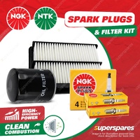 NGK Standard Spark Plugs LPG & NTK Air Oil Filter for Toyota Landcruiser FZJ105R