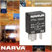 Narva 12 Volt 20A Normally Open 4 Pin Micro Braided Strap Relay With Resistor