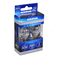 Narva 24 Volt Bau15S L.E.D Ind Globes 1800K Amber - Blister pack of 2