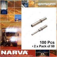 Narva 3mm Male and Female Solid Deutsch Connector Terminals 2 x Pack of 50