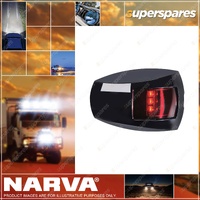 Narva Brand 9-33V 1 Nautical Mile LED Port Lamp - Black With Red Lens
