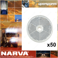 Narva 60mm Clear Retro Reflector with Central Fixing Hole - Bulk Pack of 50