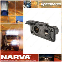 Narva Heavy-Duty Twin Accessory / USB / USB-C Socket - Electrical Autoparts