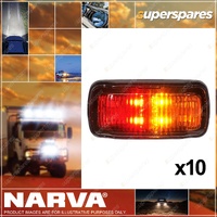 Narva 10-33V LED Side Marker Lamp Red / Amber Black Base 0.5M Cable Pack Of 10